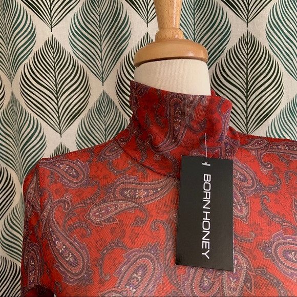 COPY - BORN HONEY | Paisley Sheer Mesh Bodysuit NWT - Picture 4 of 9
